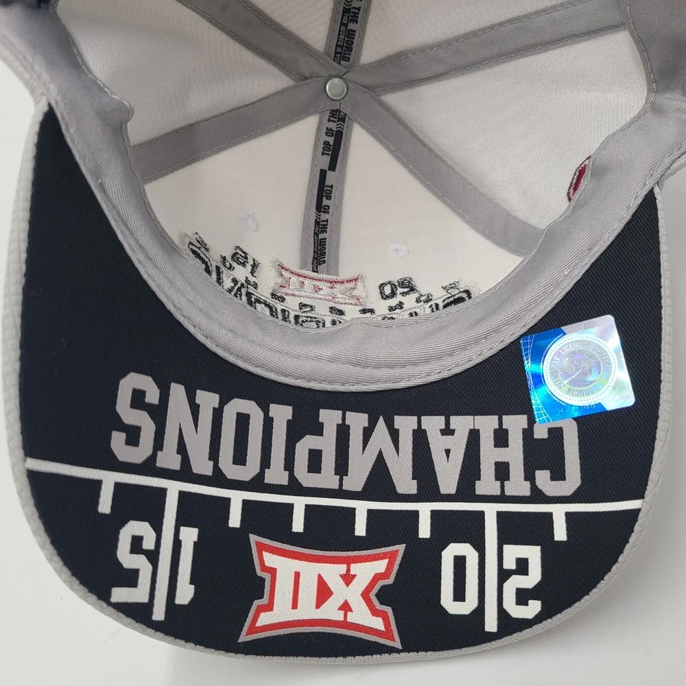 Oklahoma Sooners Hat Adjustable Top of the World Gray NCAA 2015 Big 12 Champions